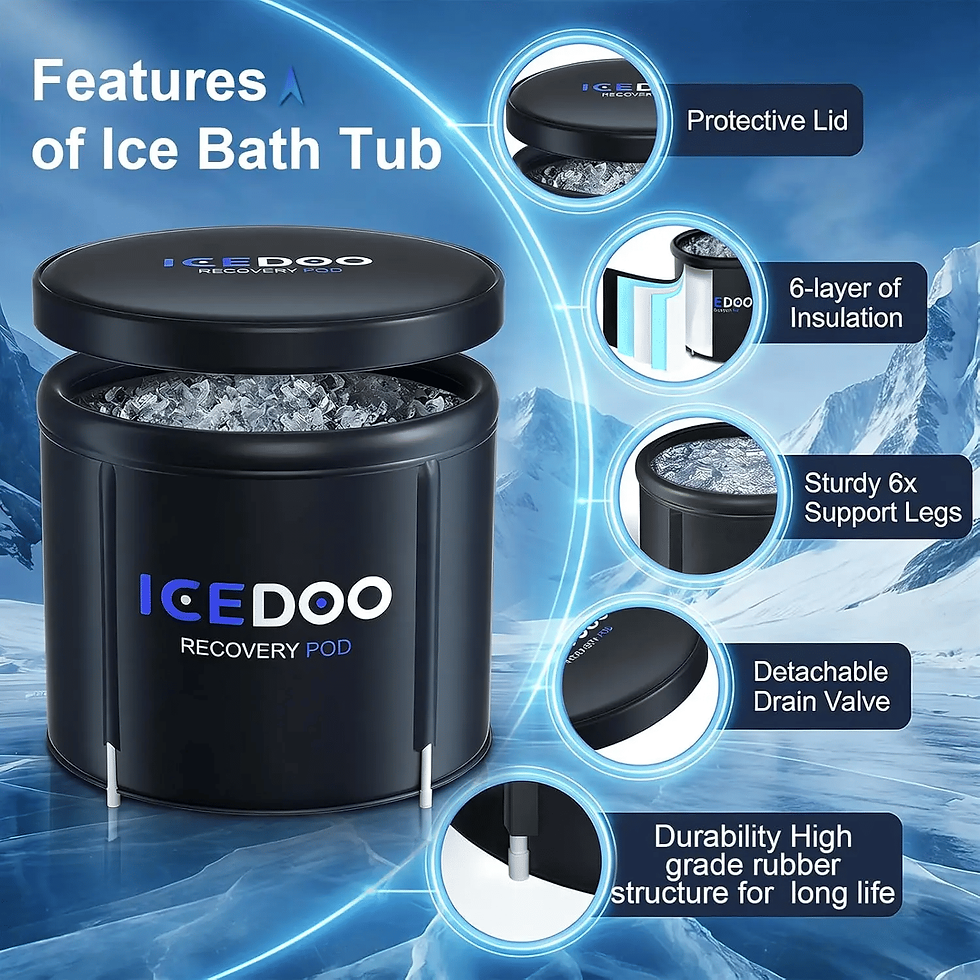 Thumbnail: 119Gal Hot & Cold Plunge Tub for Athletes, Insulated Ice Bath with Cover