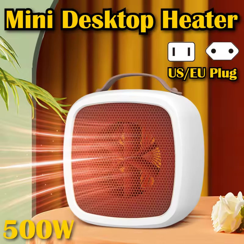 Thumbnail: Portable Mini Heater Winter Household Desktop Warmer Fan 500W Office