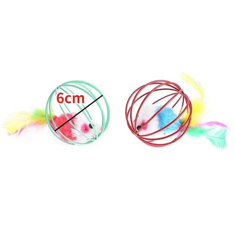 Thumbnail: Cat Pet Toy - Random Color Mouse Ball Cage for Kittens - Pet Supplies