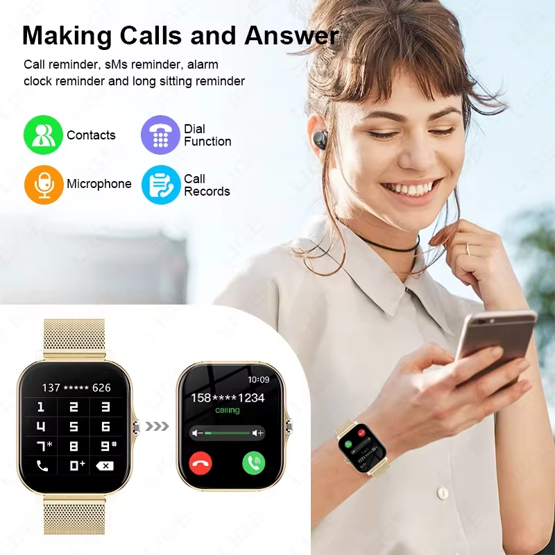 Thumbnail: Smart Watch Laxasfit 1.83" HD Display BT Call Heart Rate Monitor Electronic