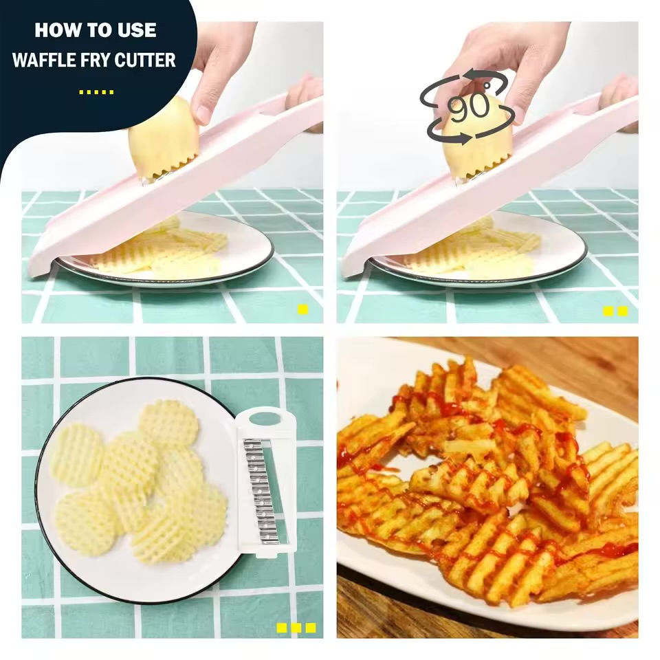 Thumbnail: 5 in 1 Mandoline Slicer Kitchen Vegetable Multi Blade Julienne Shredder Potato