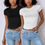 Thumbnail: 2pcs Women's Slim Fit Short Sleeve T-shirt Elegant Crew Neck Casual Ladies Y2K