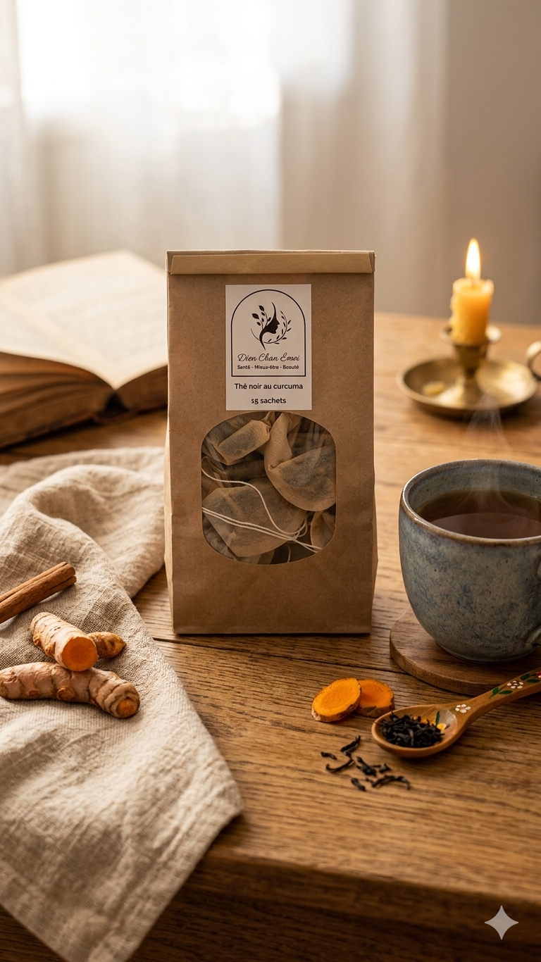 Miniature : Thé Noir Assam au curcuma - 15 Sachets papiers