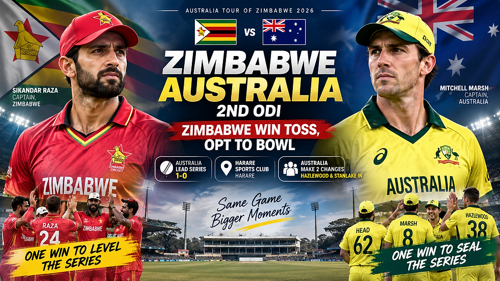 Zimbabwe vs Australia 2nd ODI Zimbabwe Win Toss, Opt to Bowl; Hazlewood Returns for Australia