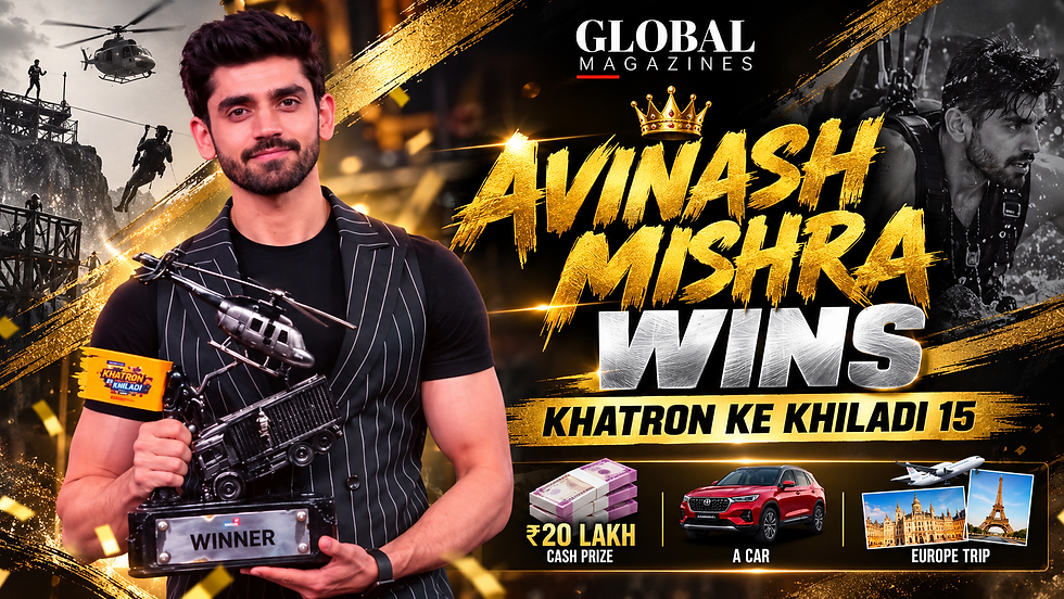 Avinash Mishra wins Khatron Ke Khiladi 15, holding the winner trophy after securing the reality show title.