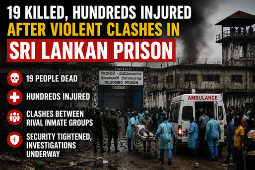 19 Killed, Hundreds Injured After Violent Clashes Erupt in Sri Lankan Prison