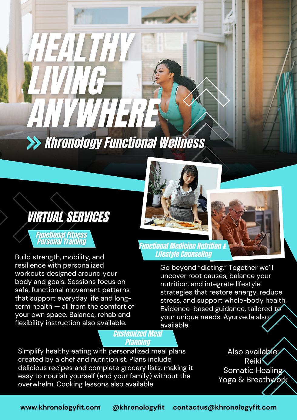 Virtual Services! No matter where you are, we can help with your healthy lifestyle!