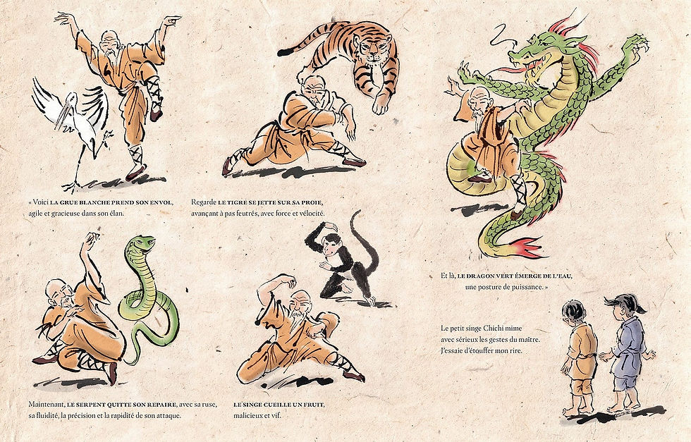 technique de combat shaolin basée sur les animaux - kungfu
