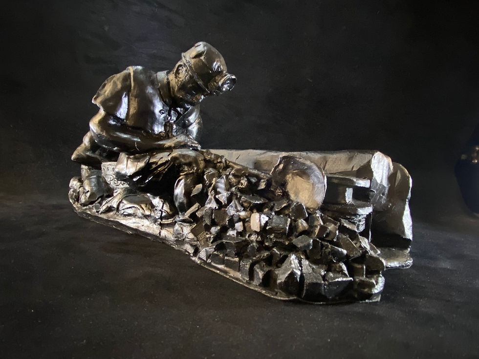 Thumbnail: Realistic coal cutter miner statue traditional British mining equipment figurine Unity Gifts