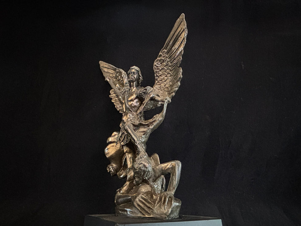 Thumbnail: Order of St Michael badge replica figurine featuring traditional design of saint overcoming devil