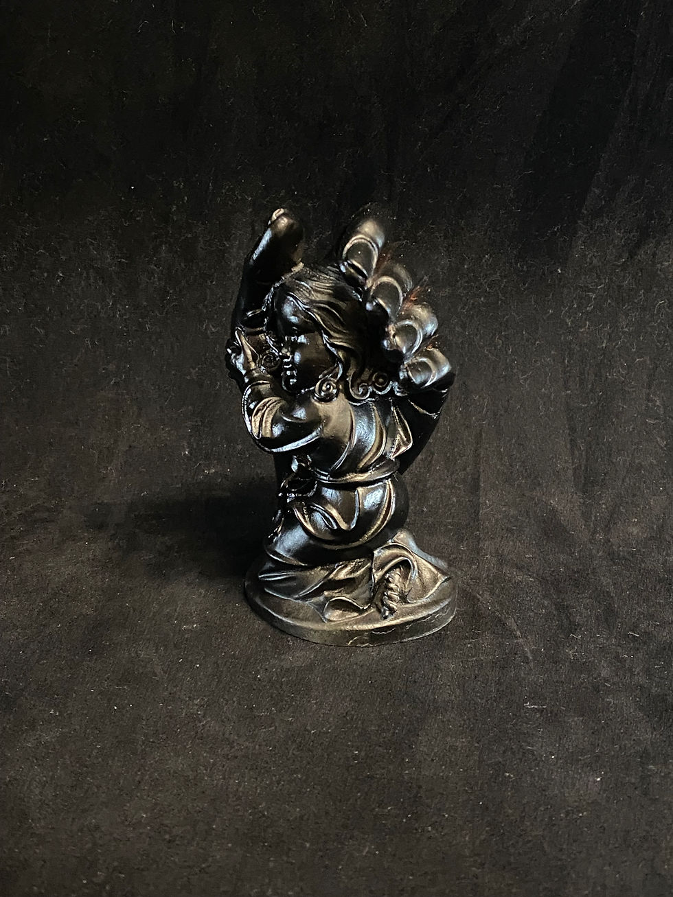 Thumbnail: Decorative girl in hand sculpture made with coal, symbolic and gift-ready ornament