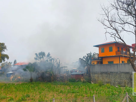 Fire Incident In Lone Sut Ward, Putao Town