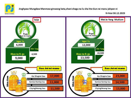 Jinghpaw Mungdaw Manmaw Ginwang kata ya dai ni (30-12-2023) hta byin pru nga AI Lu Sha hte Gunrai manu masa jahpan ni