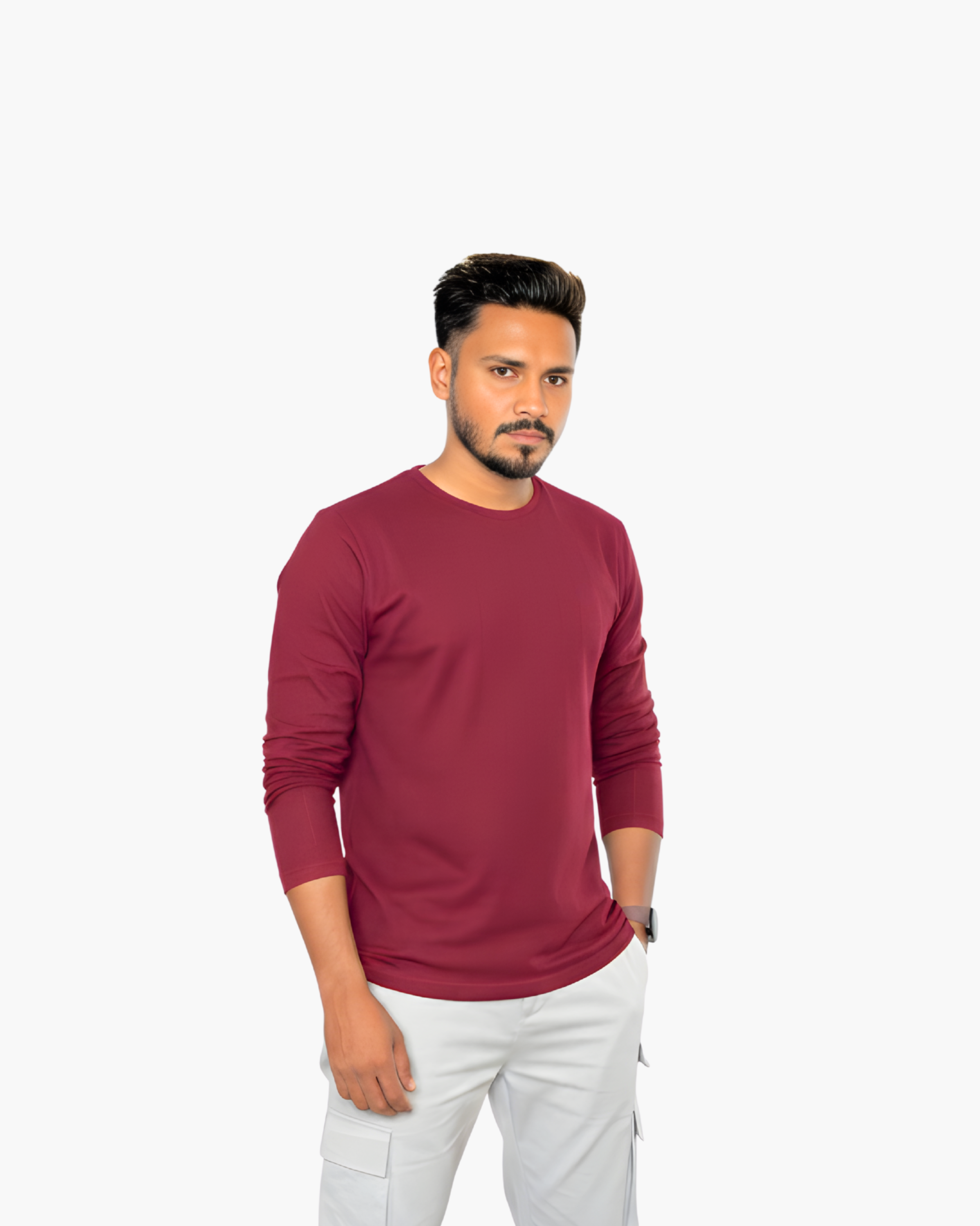 BEEXT Men's Full Hand T-Shirt – Jacquard Fabric | Stylish & Comfortable