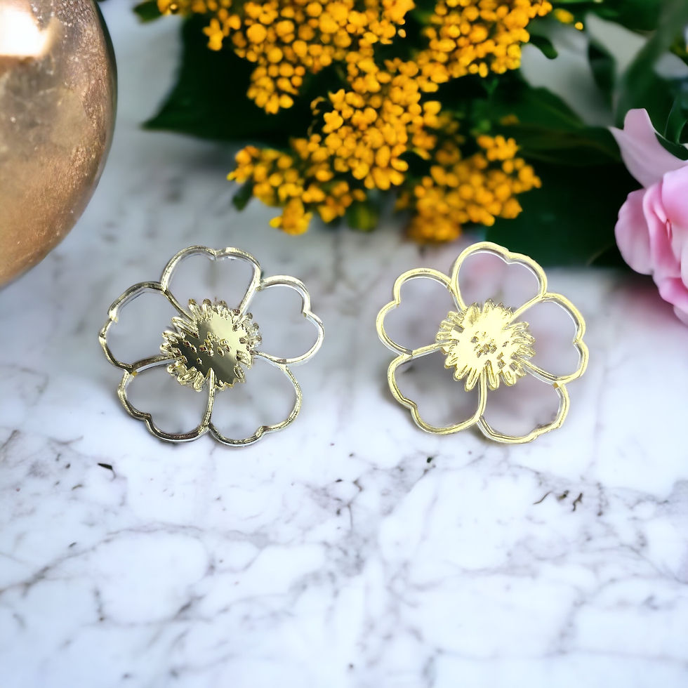Oversized Flower Studs 