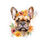 Thumbnail: Flower Crown French Bulldog Kiss-Cut Stickers - Cute Pet Decor & Gifts