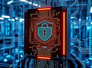 A high-tech industrial cybersecurity concept