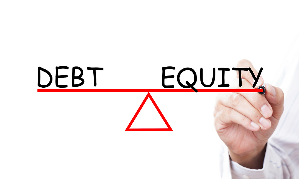 "Chart comparing equity vs debt investment strategies in real estate."