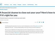 In the Media – A financial cleanse to close out your year? (CNBC)