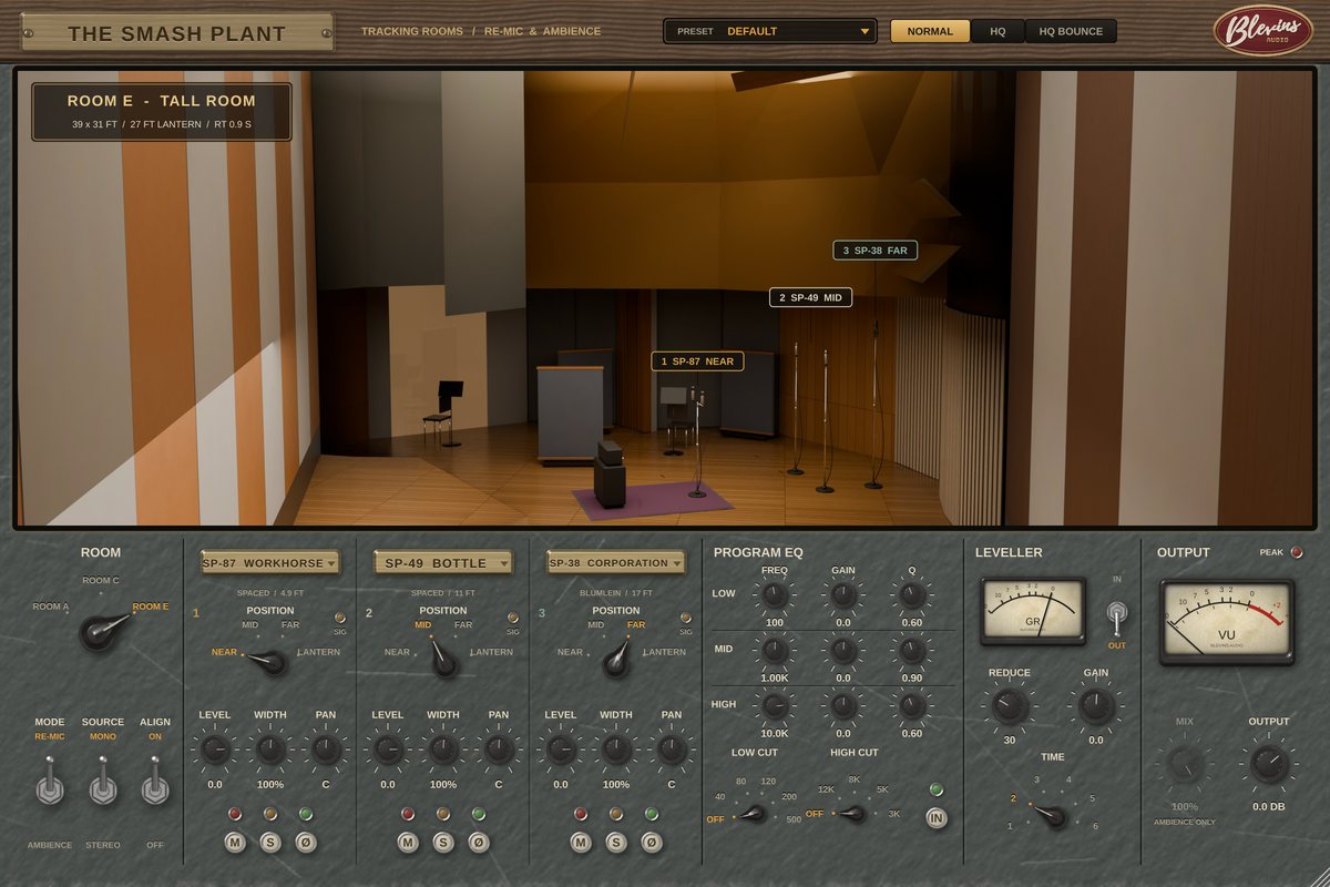 The Smash Plant plug-in window, showing a tall tracking room