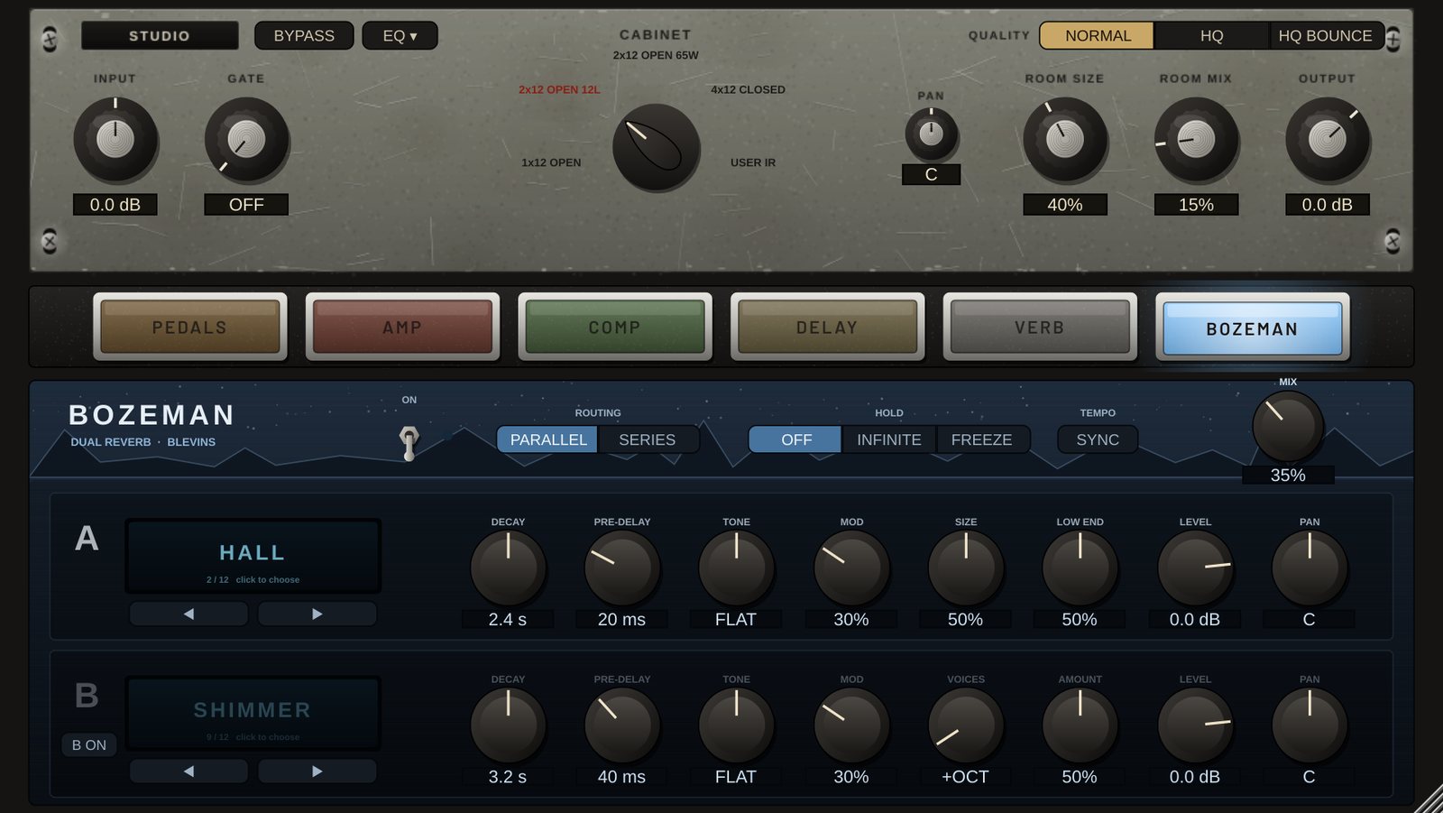Crumble Bozeman dual reverb module