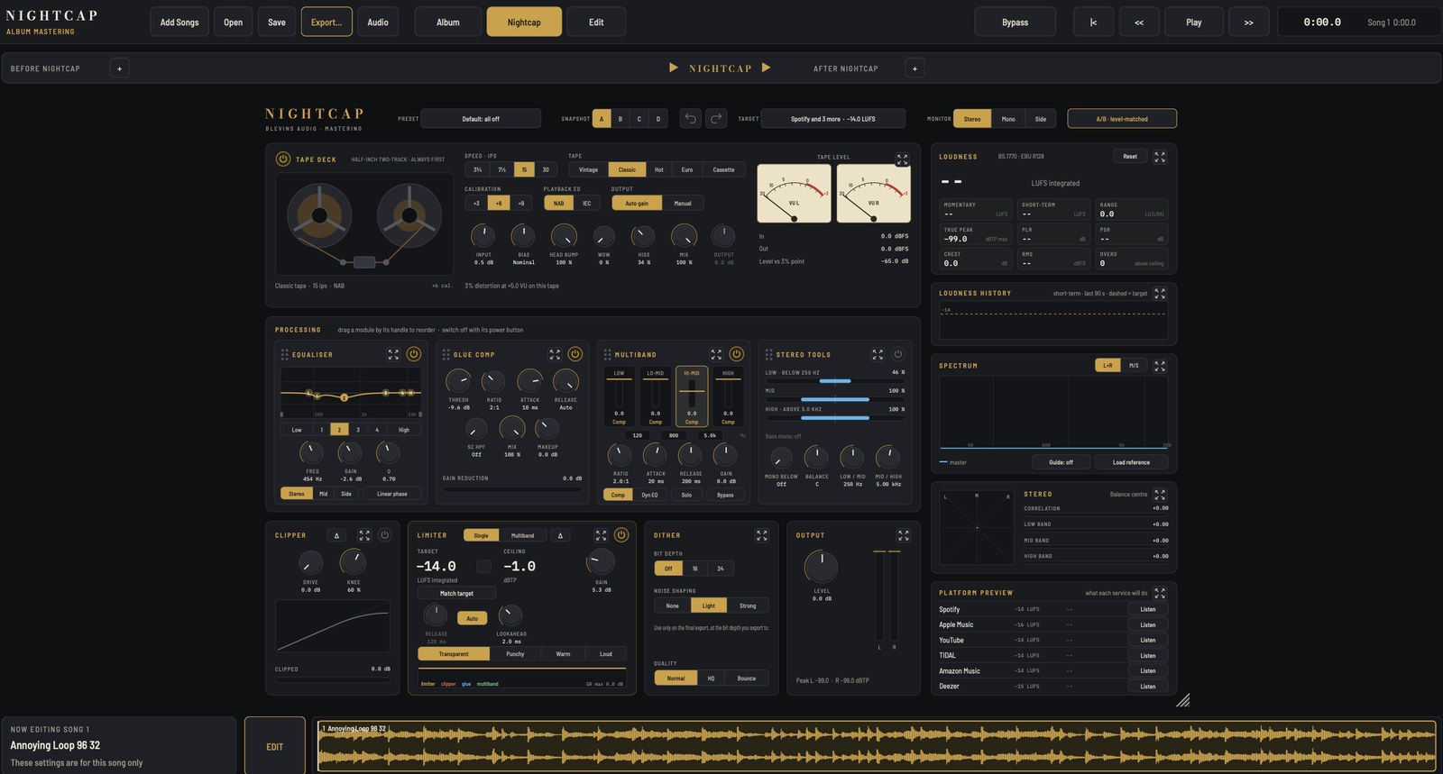 Nightcap Pro album app window