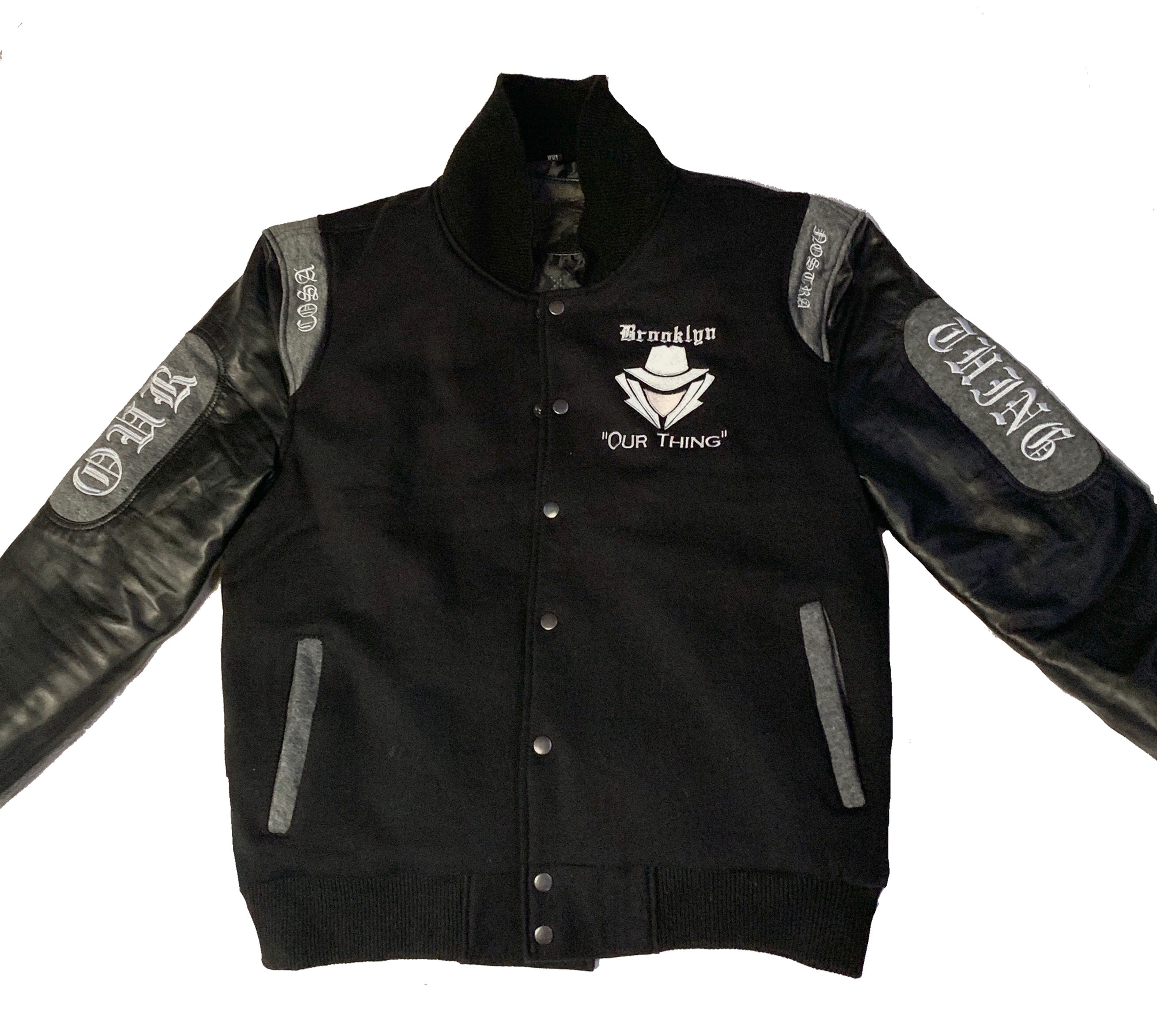 #EM0013 WOOL & LEATHER VARSITY STYLE JACKET