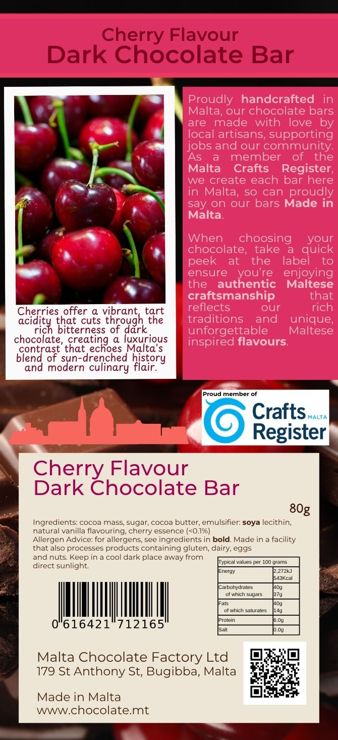 Thumbnail: Cherry Flavoured Dark Chocolate Bar