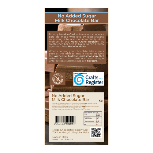 Thumbnail: Milk Chocolate NO ADDED SUGAR Bar