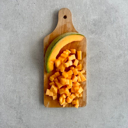 Melón cortado para ensalada