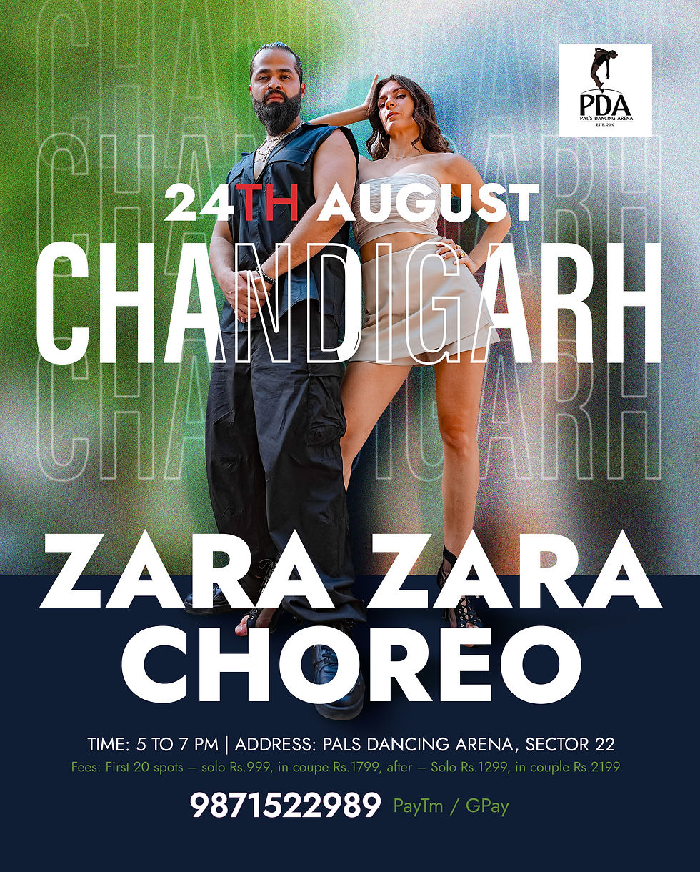 24th AUGUST CHANDIGARH "ZARA ZARA" Choreography Workshop by G&Y