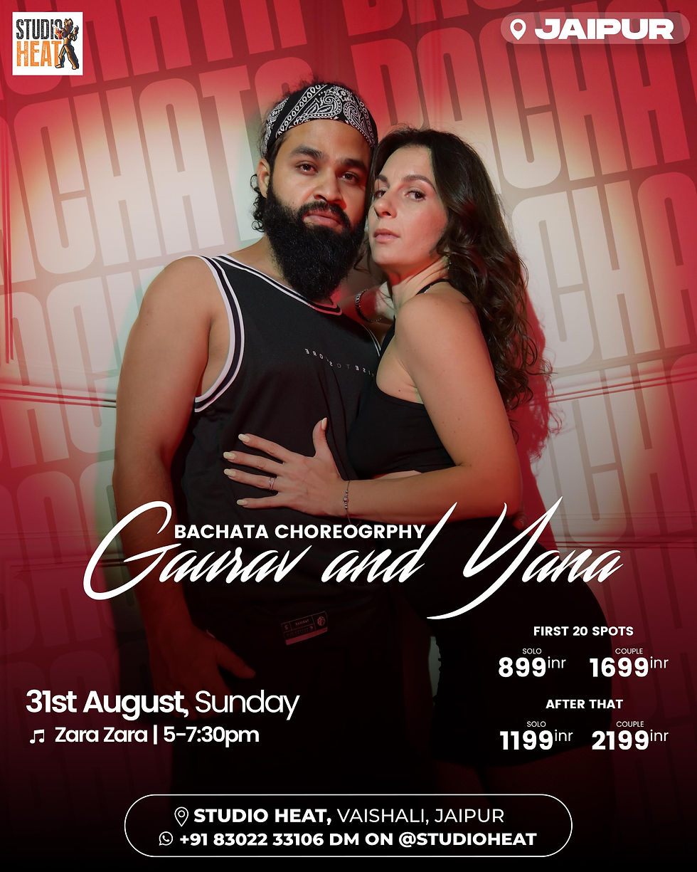 31st AUGUST JAIPUR "ZARA ZARA" Choreography Workshop by G&Y