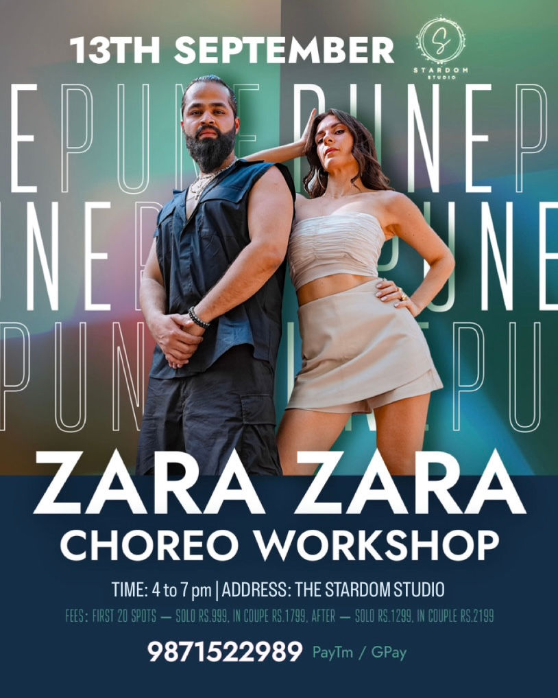 13th SEPTEMBER PUNE "ZARA ZARA" Choreography Workshop by G&Y