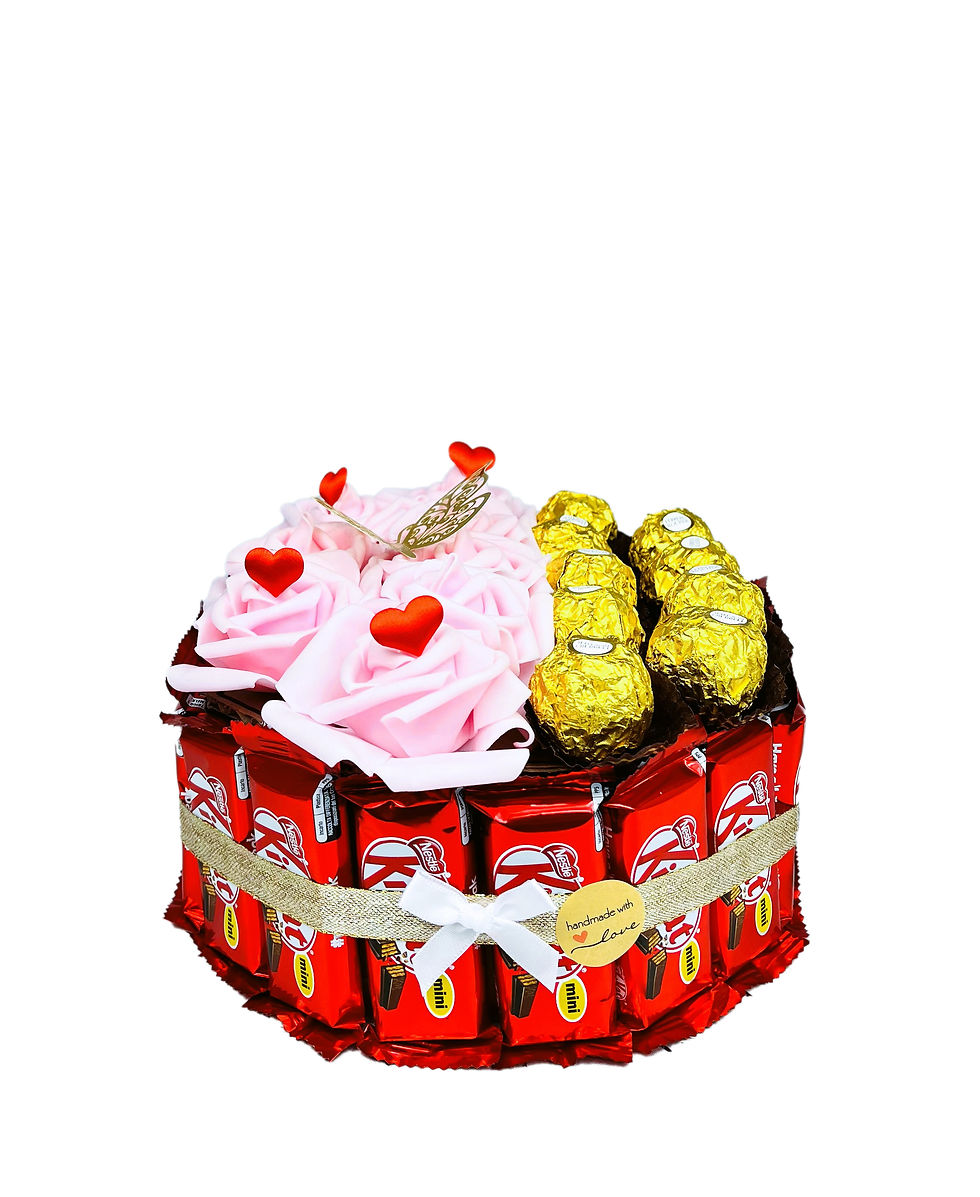 Miniaturbild: KitKat Pralinen/Riegel Geschenkpräsent - Achteckform rosa