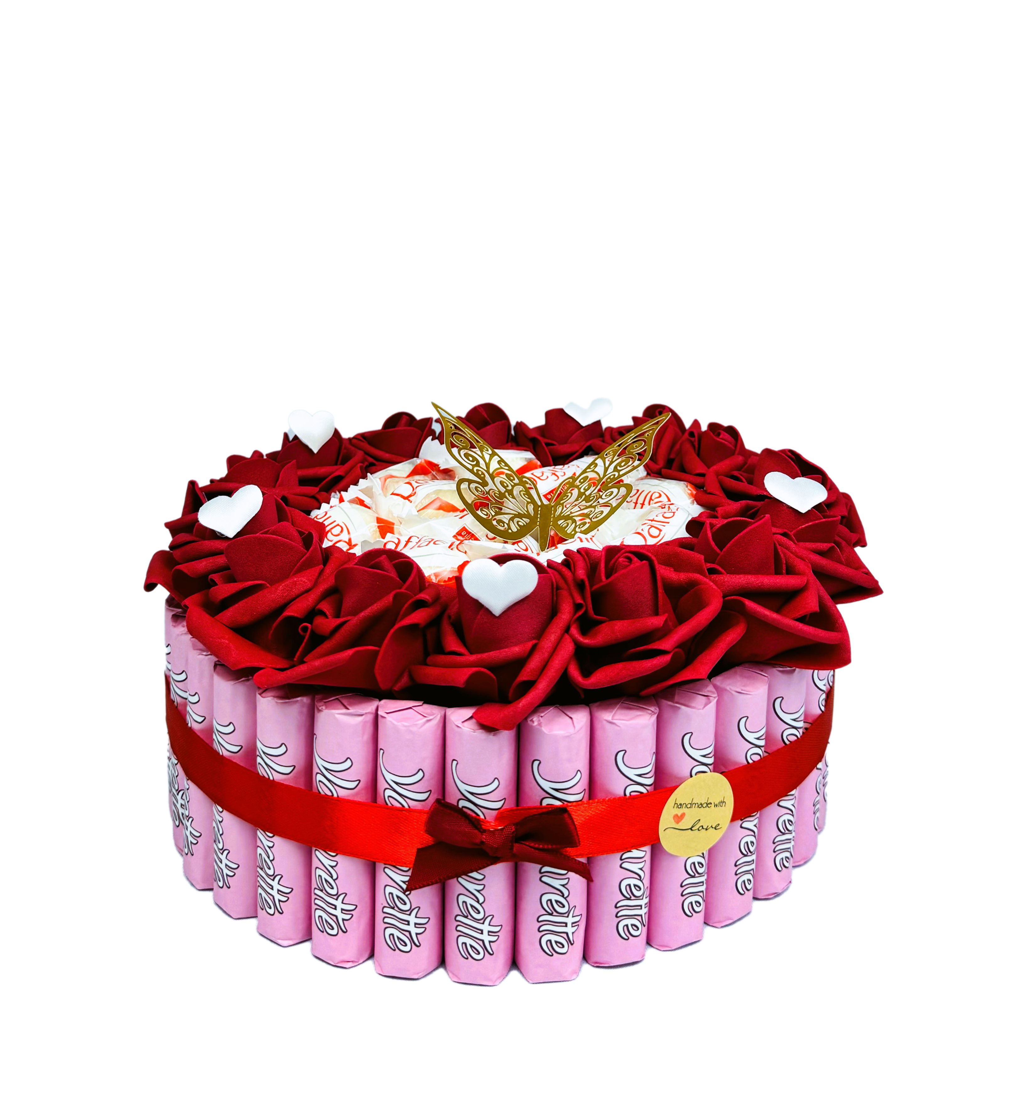 Raffaello Yogurette Riegel Geschenkpräsent - Rund bordorot