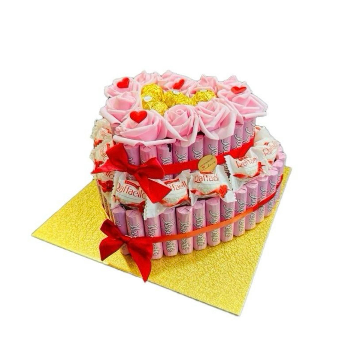 Yogurette Geschenkpräsent Herzform - Rosa