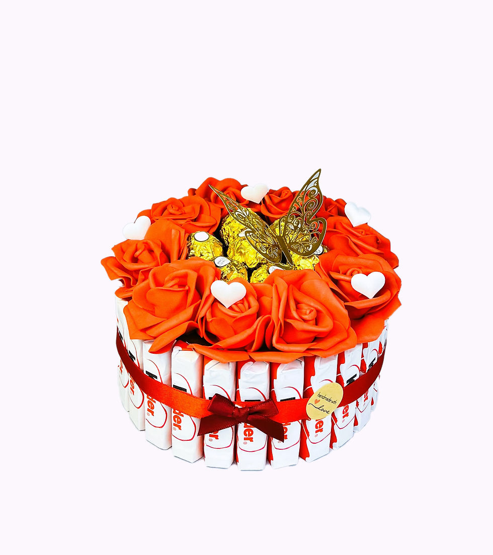 Miniaturbild: Ferrero Kinder Pralinen/Riegel Geschenkpräsent - Rund rot