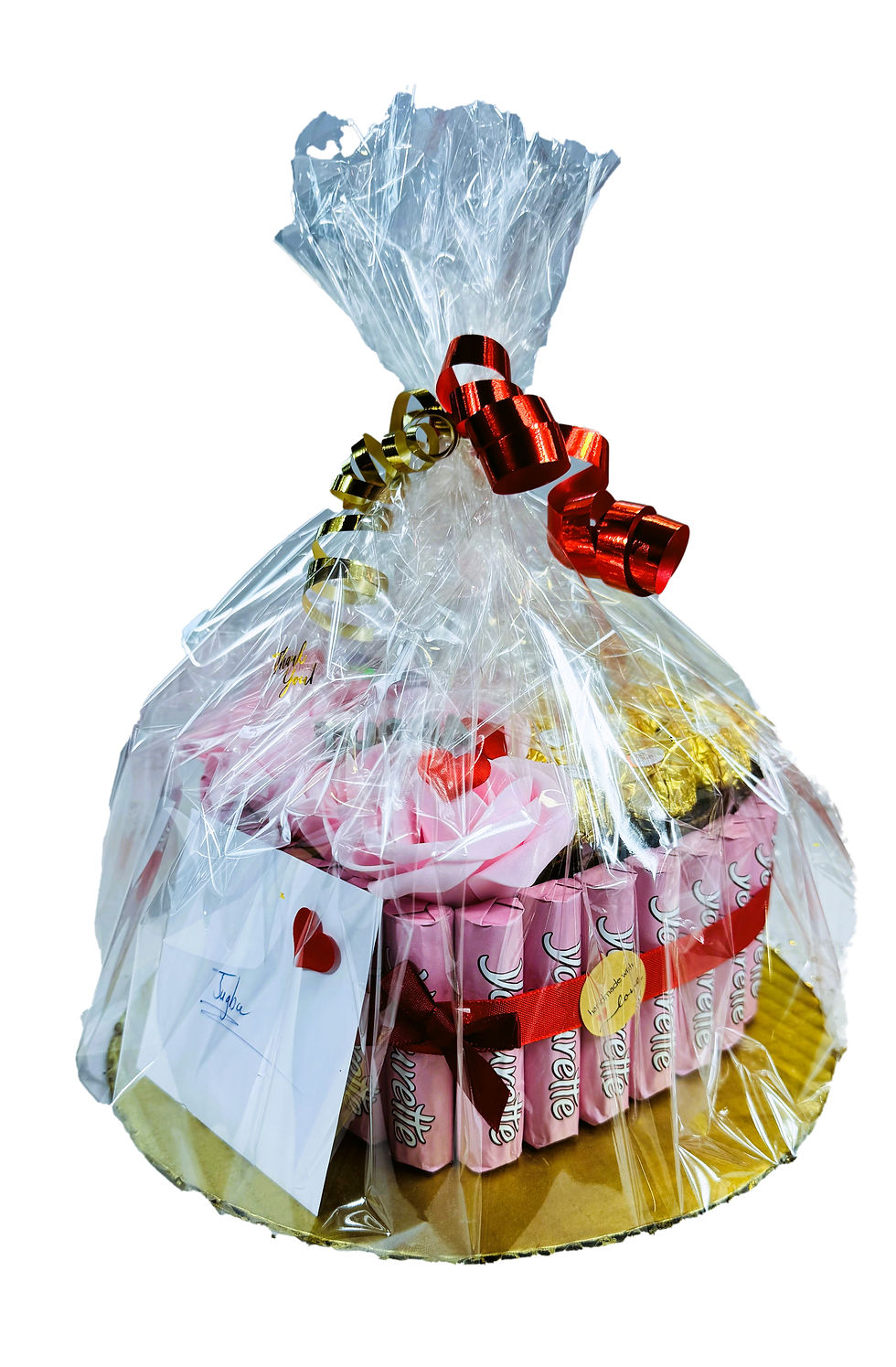 Miniaturbild: Raffaello Yogurette Riegel Geschenkpräsent - Herzform bordorot