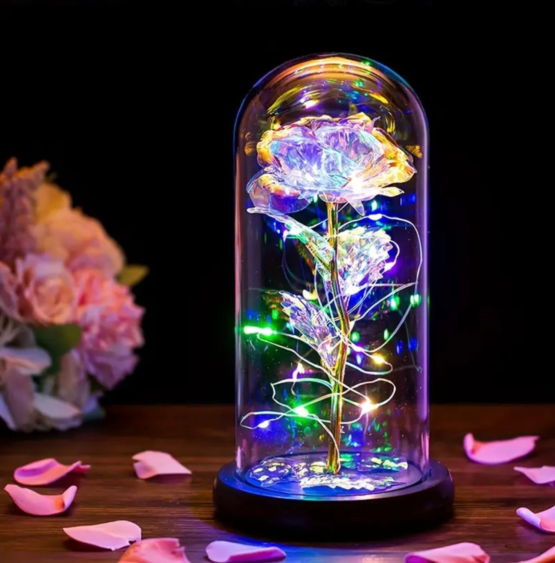 Goldrose Light up in Glasroom