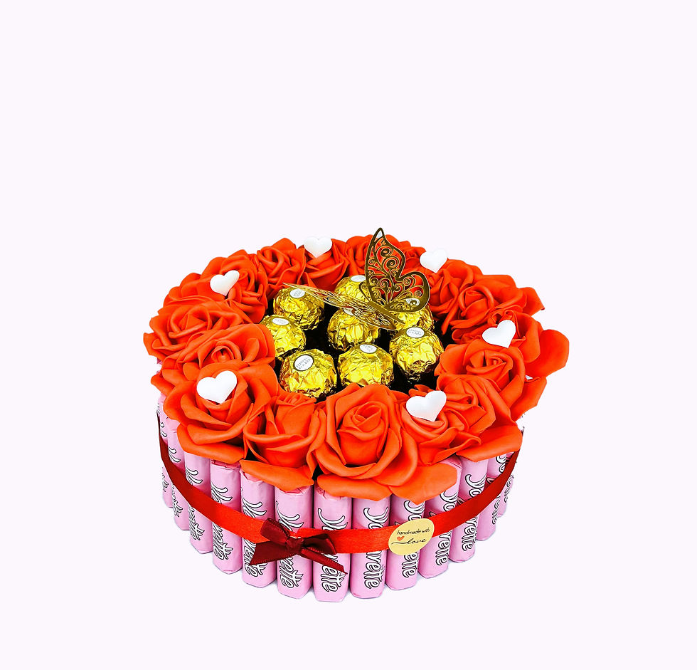 Miniaturbild: Ferrero Yogurette Pralinen/Riegel Geschenkpräsent - Rund rot