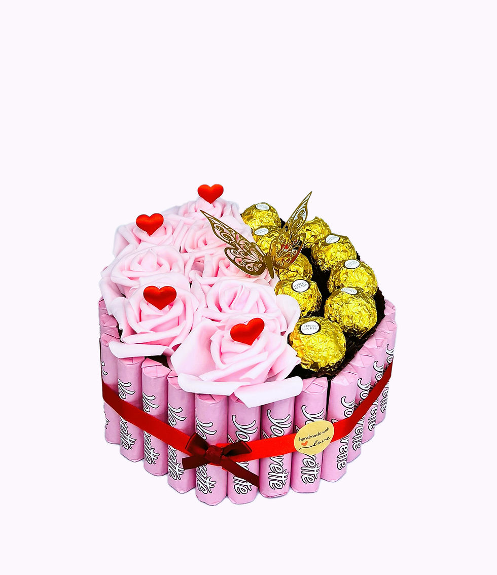 Miniaturbild: Ferrero Yogurette Pralinen/Riegel Geschenkpräsent - Achteckform rosa