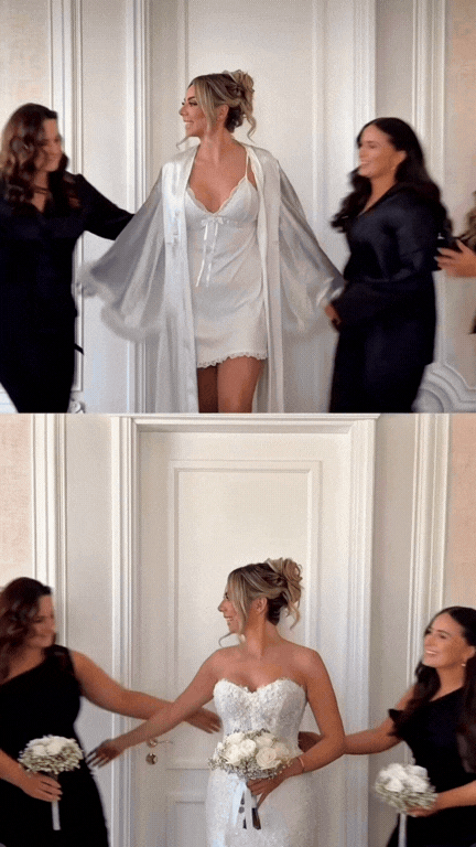 Bride getting ready for romantic wedding in Portugal