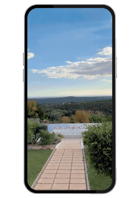 Wedding table setup for outdoor destination wedding in Portugal