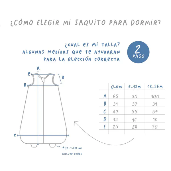 Miniatura: Saco de Dormir Grado 2 - Talla de 0-6M Algodones