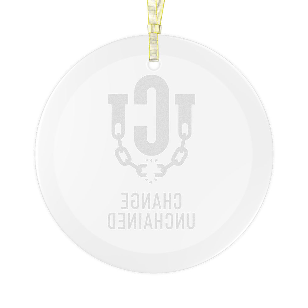 Thumbnail: Classic Change Unchained Logo Glass Ornament