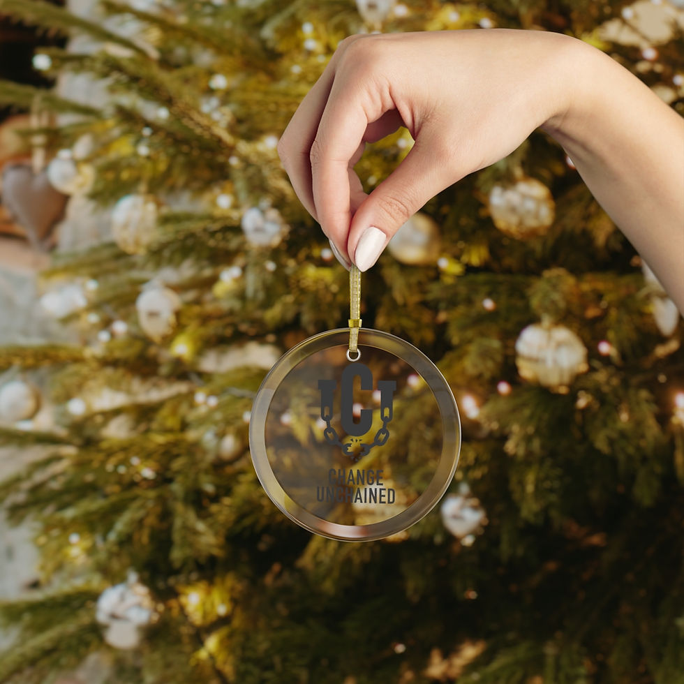 Thumbnail: Classic Change Unchained Logo Glass Ornament