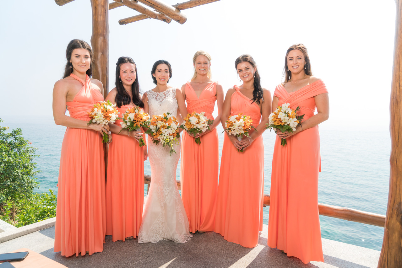 Bridesmaids in our Wrap Gown