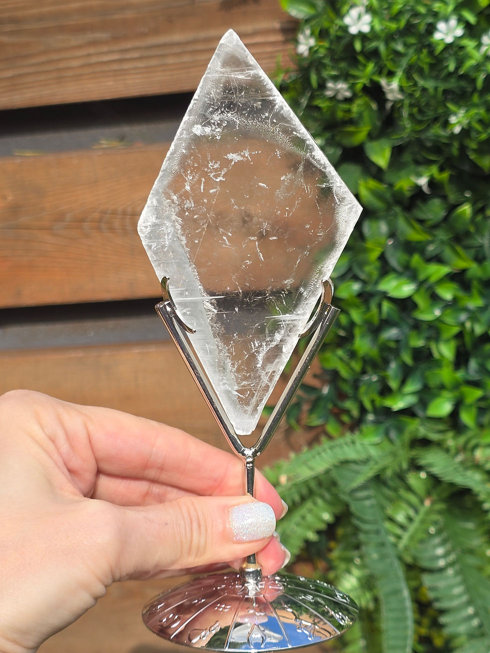 Thumbnail: Selenite Diamond Slab & Stand