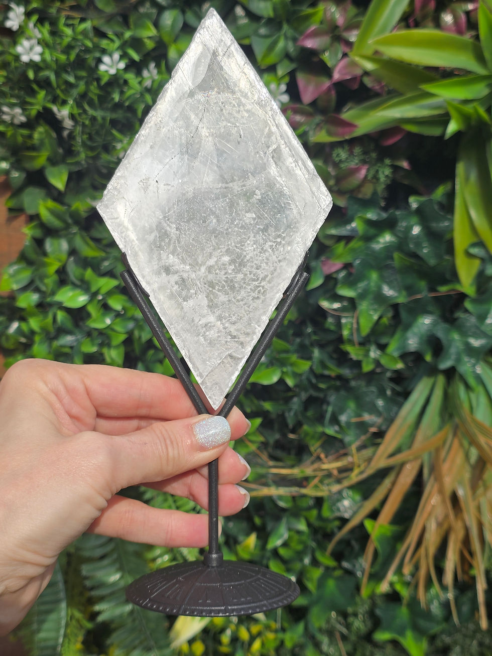 Thumbnail: Selenite Diamond Slab & Stand