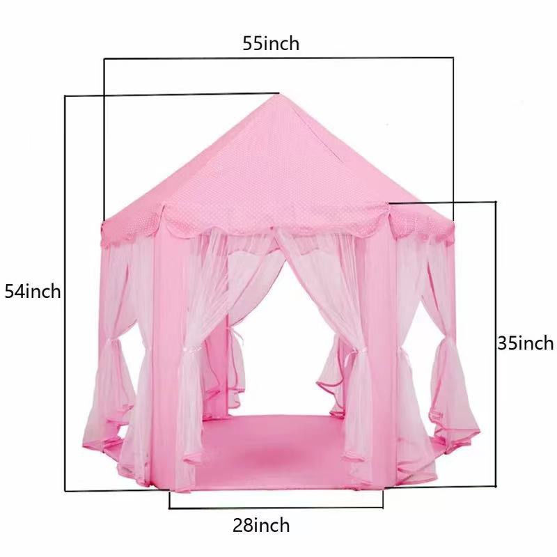 Thumbnail: Kids Portable Princess Castle 4.5' x 4.5' Polyester Play Tent with Carrying Bag